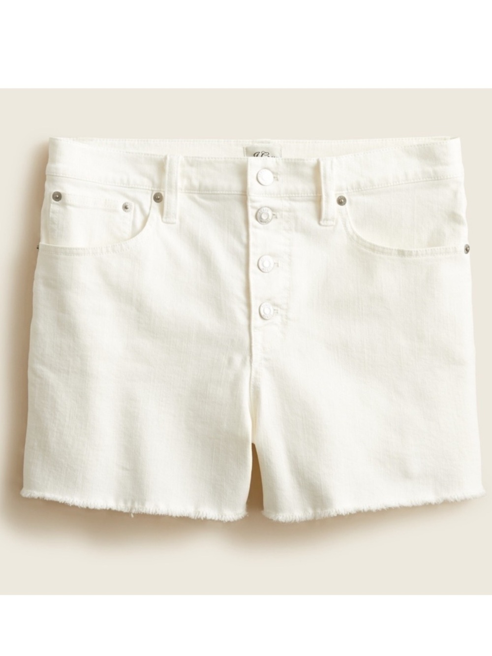 J. Crew White Denim Button-Fly Cutoff Shorts